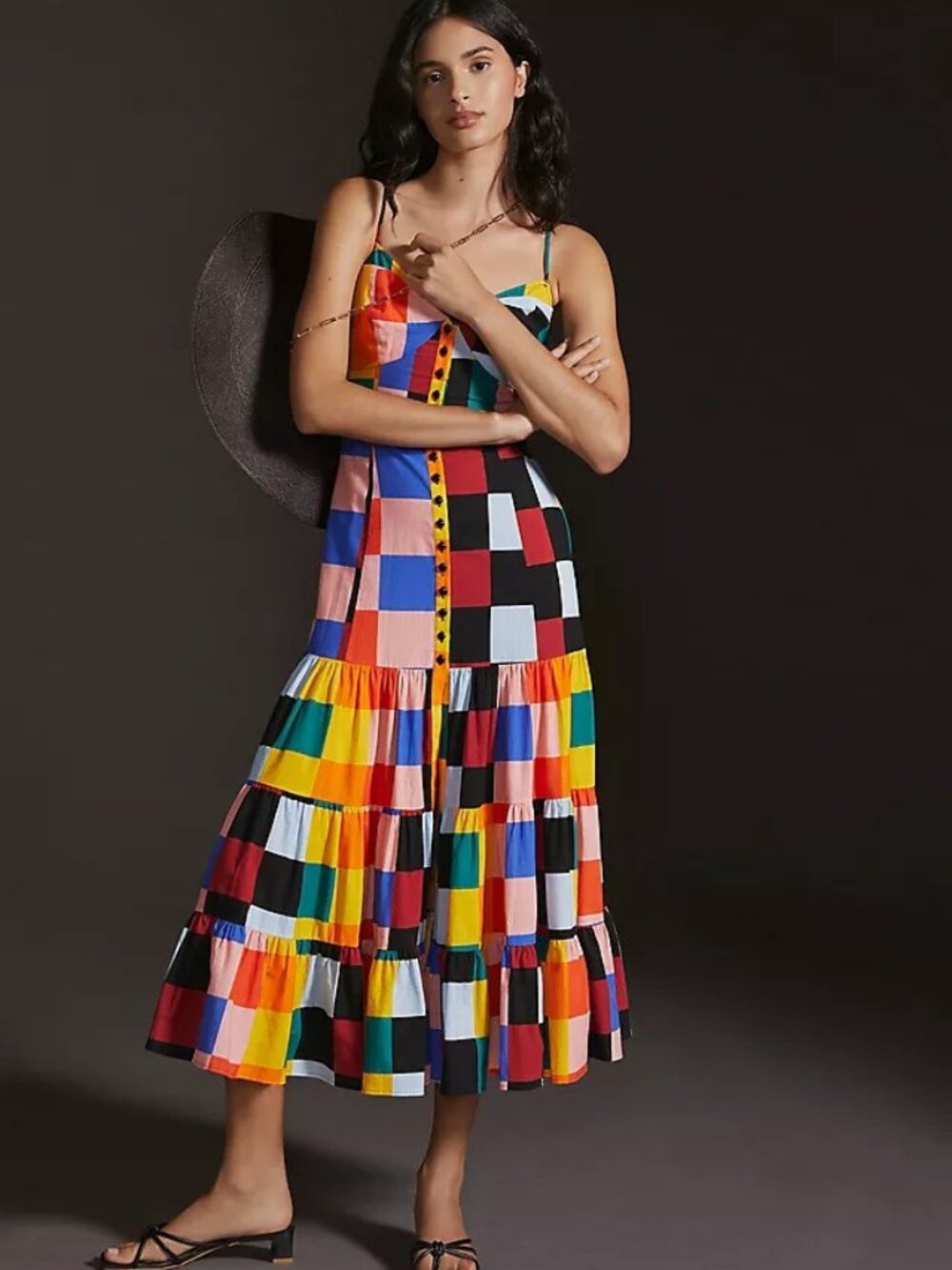 🆕 PLENTY BY TRACY REESE ANTHROPOLOGIE CHECKERED MAXI DRESS | SIZE M | NWT